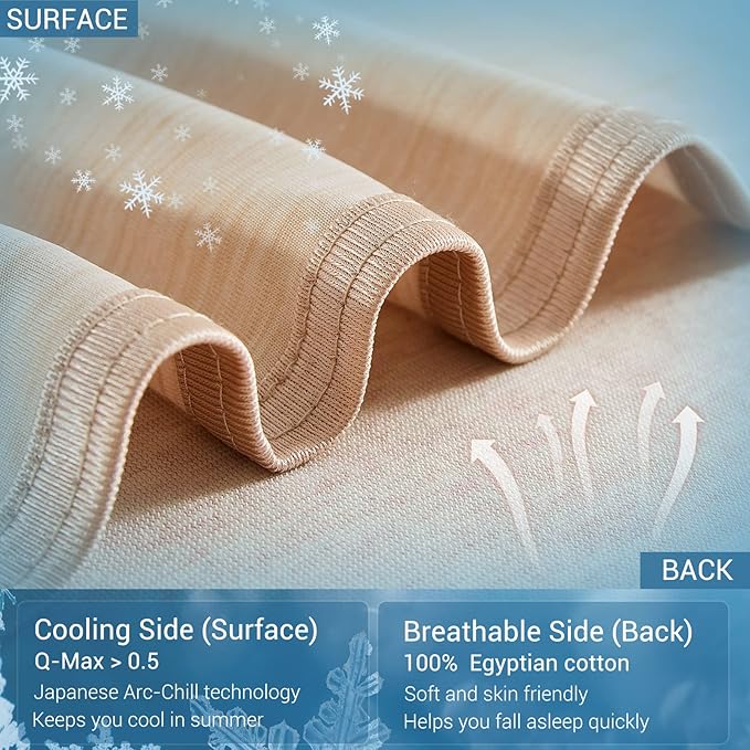 Marchpower Cooling Blanket for Hot Sleepers King Size, Arc-Chill Cooling Blanket with Double-Sided Design, Japanese Cooling Fiber Absorbs Body Heat, Lightweight Soft Cold Blankets for Sleeping Summer