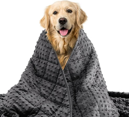 yescool Weighted Blanket for Dogs, 5 lb Thunder Blankets Shirt for Dogs, 36 x 48 inch Medium Puppy Blanket for 45-60lb, Weighted Pet Blankets for Thunderstorms, Fireworks and Construction Noise, Grey