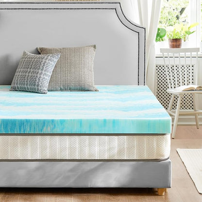 NEWBULIG 3 Inch Cal King Memory Foam Mattress Topper, Gel Foam Mattress Topper for Pressure Relief, Ventilated Design Bed Topper in a Box, CertiPUR-US Certified