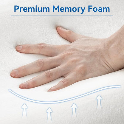 AM AEROMAX Back Sleep Training Pillow Standard Size – Ergonomic Memory Foam for Back Sleepers, Improves Posture, Reduces Neck & Shoulder Pain, Breathable Washable Blue Cover