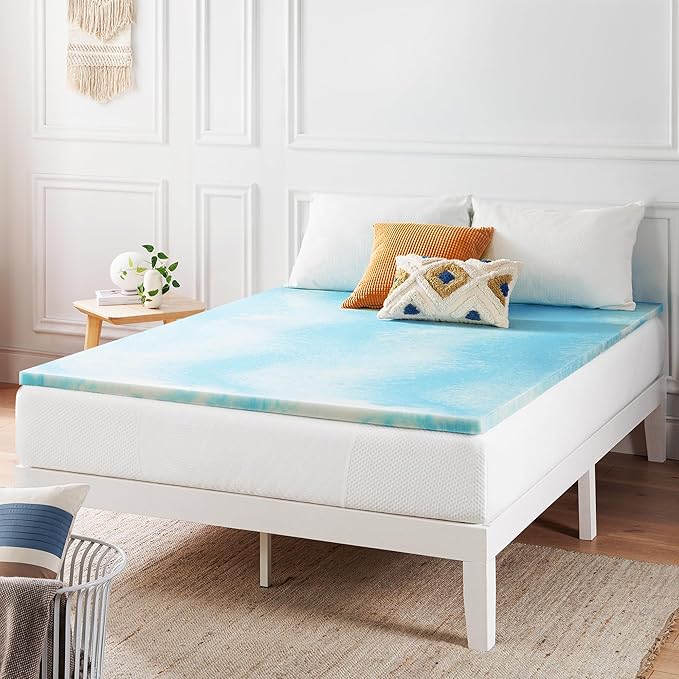 Best Price Mattress 2 Inch Swirl Gel AeroBreeze Cooling Air Flow Memory Foam Mattress Topper, Dorm Essentials, Queen