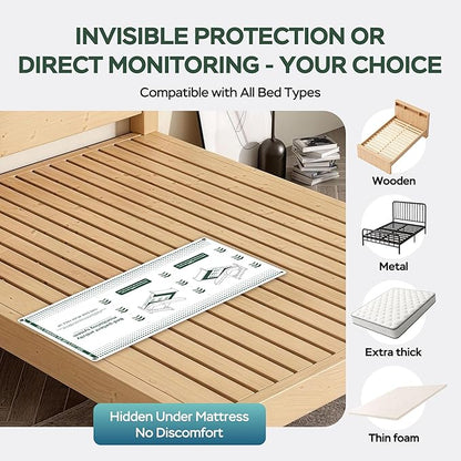 Early Alert Bed Alarm for Elderly - On/Under-Mattress Sensor Pad & Pager with Dual Alert Modes(Bedside Alarm & Bed Exit Alarm)Larger, Wider, and with Higher Accuracy for Elderly and Dementia Patients
