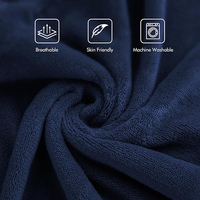 Heated Blanket Electric Blanket Twin Size, Fast Heating & Overheating Protection, Ultra Soft Heated Throw Blanket Twin Size with 5 Heating Levels & 10 Hours Auto Off, 62"x84", Navy Blue