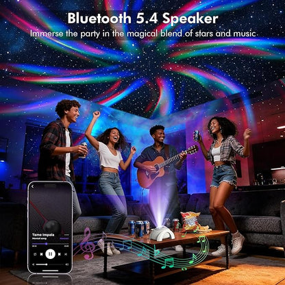 Rossetta Dual Lens Galaxy Projector, Star Projector for Bedroom with White Noise & Bluetooth Speaker, Remote, Timer, Aurora & Nebula Night Light for Easter, Party, Yoga, Gifts for Kids Adult Teen