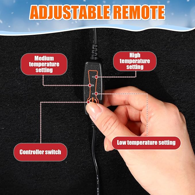Tuanse 2 Pcs USB Heated Blanket 25"x35" Small Portable 5v 3 Setting Electric Blanket with Timer and Temperature Controller Winter Wearable Recharge Throw for Travel Home(Black)