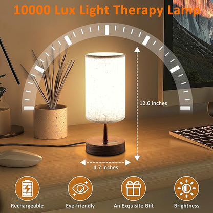 Light Therapy Lamp, 10000 Lux Natural Light Lamp Therapy Lamp with Remote Control, Sun Lamp 3 Color Temperature & Timer, Touch Control, Daylight Lamp for Home, Office, Bedroom
