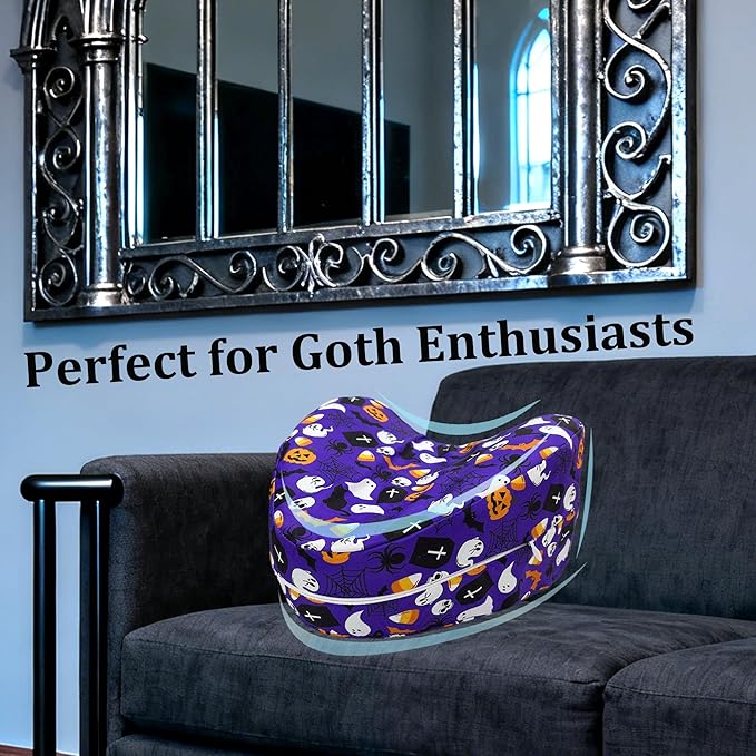 Knee Pillowcase for Contour Legacy Knee Pillow, Invisible Zippered & Anti-Pilling, Soft Halloween Christmas Gothic Decor, Unique Gift for Her/Him (Purple Galaxy)