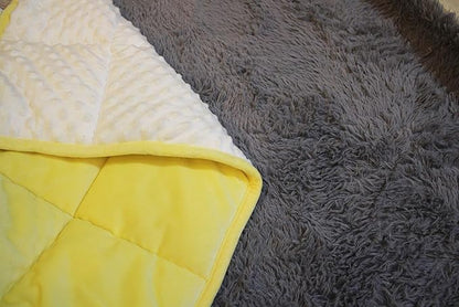 ALANSMA Reversible Weighted Blanket for All Season, Luxury Velvet, Warm and Cool, Adult 10Lb Yellow Weighted Blanket, Enjoy Sleeping Anywhere(Light Yellow,48"x72" 10lbs)