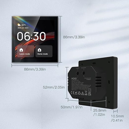 Smart Switch Smart Light Switch Scene Wall Switch Panel 100 to 240V with 4 Inch Touch Screen and Voice Control for Smart Home Control (Compatible with ZigBee and BT Devices)