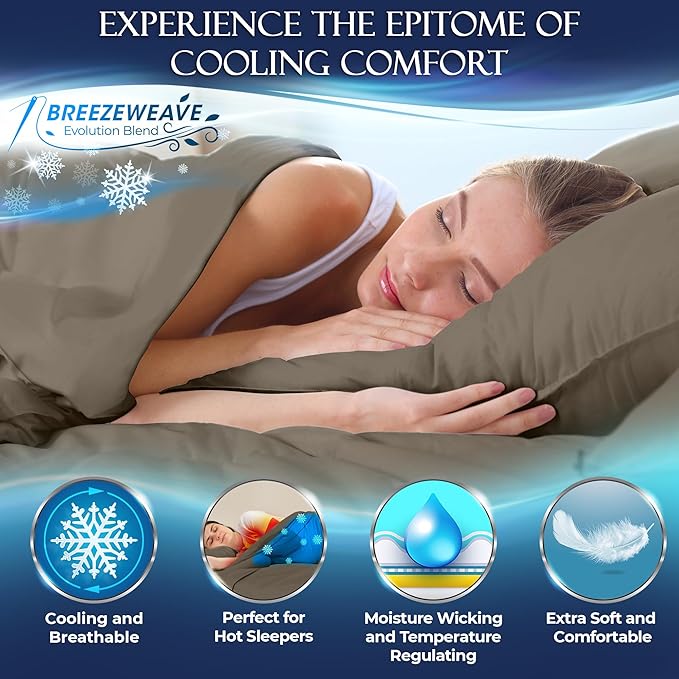 DECOLURE Cooling Sheets Full Set 4pcs - Luxurious & Ultra-Soft Full Size Cooling Sheets for Hot Sleepers - Comfortable Bamboo Viscose Microfiber Full Cooling Bed Sheets w/Deep Pockets (Beige)