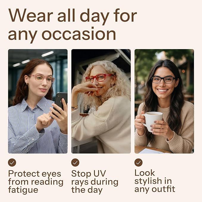 Gaoye Reading Glasses Blue Light Blocking, Spring Hinge Readers for Women Anti Glare Filter Lightweight Eyeglasses (5-Pack Mix Color 2, 2.5)