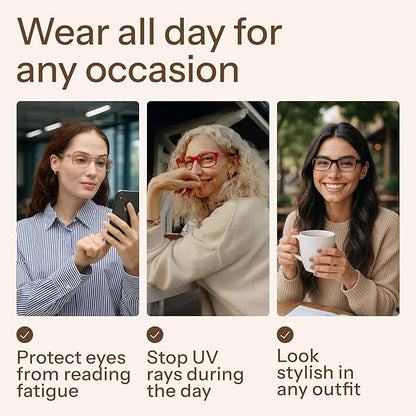 Gaoye Reading Glasses Blue Light Blocking, Spring Hinge Readers for Women Anti Glare Filter Lightweight Eyeglasses (5-Pack Mix Color 2, 1.5)