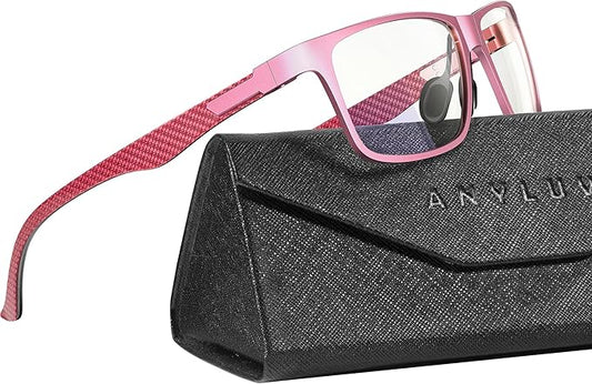 ANYLUV Blue Light Blocking Glasses Men Computer Gaming Glasses Lightweight Al-Mg Metal Anti Eyestrain Eye Protection