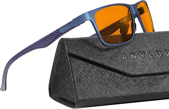 ANYLUV Blue Light Blocking Glasses Men Computer Gaming Glasses Lightweight Al-Mg Metal Anti Eyestrain Eye Protection