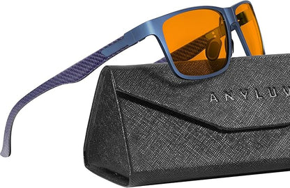 ANYLUV Blue Light Blocking Glasses Men Computer Gaming Glasses Lightweight Al-Mg Metal Anti Eyestrain Eye Protection