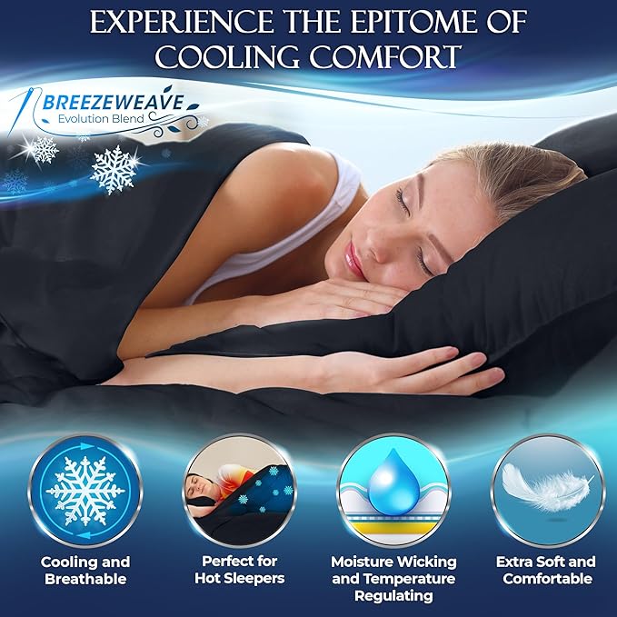 DECOLURE Cooling Bed Sheets King Set 4pcs - Luxurious & Ultra-Soft King Size Cooling Sheets for Hot Sleepers - Comfortable & Cool Bamboo Viscose Microfiber w/Deep Pockets (Midnight Black)