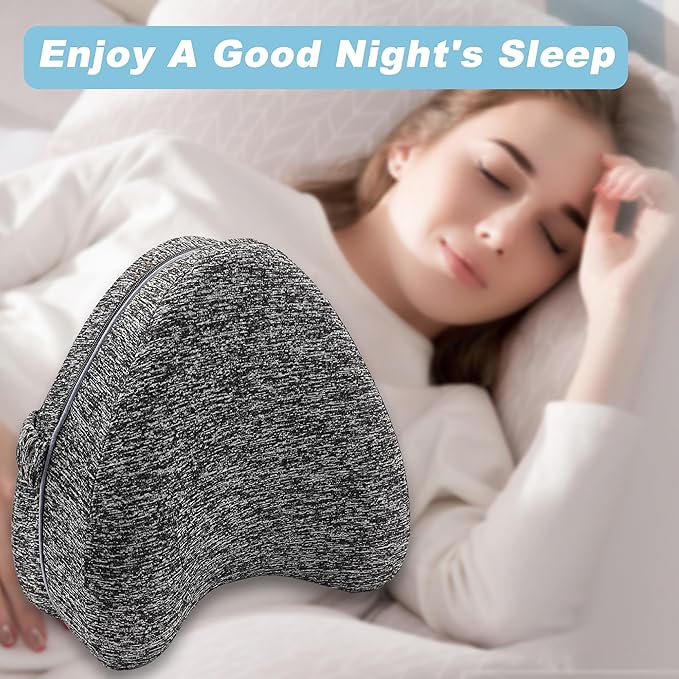 Replacement Pillowcase Pillow Cover with Elastic Strap for Contour Legacy Leg & Knee Foam Support Pillow-Cover ONLY (Gray)