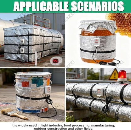 IBC Tote Heater Blanket, IBC Container Heater, IBC Tote Freeze Protection, Smart Temperature Control up to 150°C, IBC Tote Blanket with Thermostat, Barrel Heating Equipment Black-275Gallon/1000L