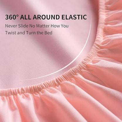 Best Season 1800 Thread Count Microfiber Fade Resistant Bed Sheet Set, 4 Piece, Full, Blush Pink