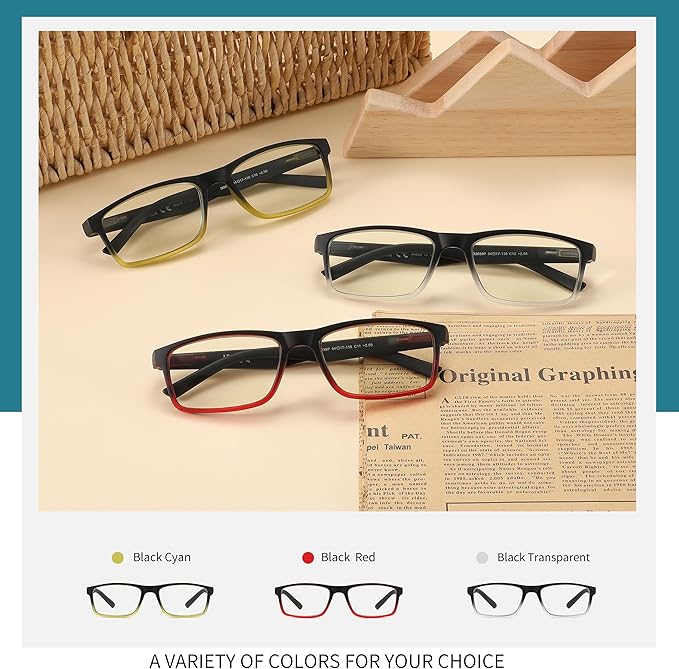 DONGDI Blue Light Blocking Reading Glasses 4 Pack Computer Readers for Women Men,Anti Glare UV Ray Filter Eyeglasses… (C10-12, 2.25)