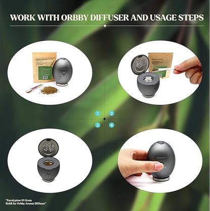 Scenti Ment Scent Diffuser Starter Kit: Aromatherapy Scented Pellets of Eucalyptus, 10g, Anxiety Relief Items,Sleep Well, Refills for Orbby Incense Burner