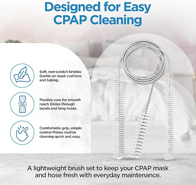 resplabs CPAP Hose Cleaning Brush 8 in 1 CPAP Cleaner for 22mm, 15mm CPAP Tubing, Mask, Cushions, Humidifiers & Water Chambers