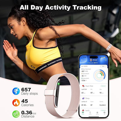 Fitness Tracker with Blood Pressure & Blood Oxygen Monitor, 24/7 Heart Rate Sleep Tracking, IP68 Waterproof Smart Watch, Step Calorie Counter, Activity Tracker for Men Women - No Subscription