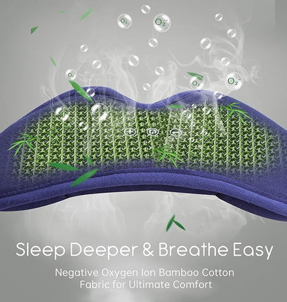 Sleep Mask with Headphones Bluetooth 5.4, TOPOINT 3D Eye Mask Blackout with Soft Bamboo Cotton for Side Sleepers Women Men, Sleep Headphones Earphones HD Speaker Microphone for Travel Meditation Gift