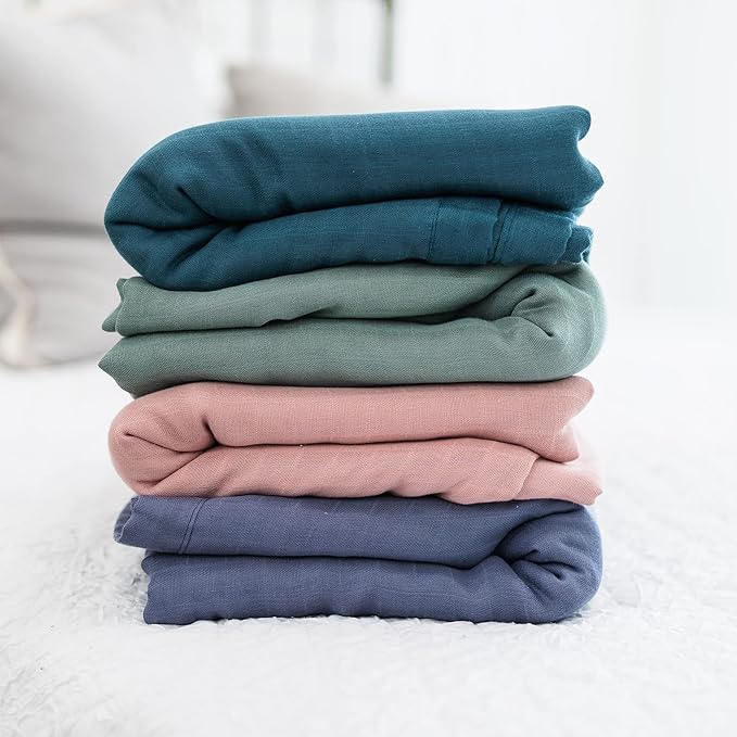 Natemia XL Muslin Baby Blanket - Ultra Soft, Breathable Baby Blankets for Girls, Boys, Parents - Newborn Essentials - Multi-Purpose Stroller Cover, Play Mat, Snuggly Throw Blanket - Cotton Rayon Blend