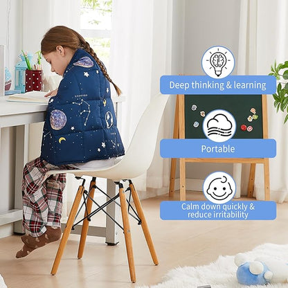 HOSUKKO Weighted Blanket - 2 lbs Navy Starry Sky Heavy Blanket - Small Size Breathable Blanket(20 * 30 inches, 2 lbs)