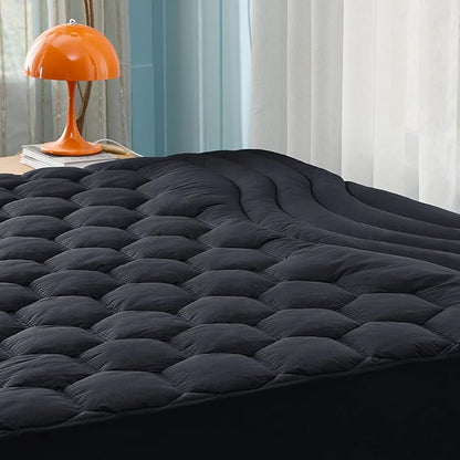 Bedsure Black Twin XL Mattress Pad - Soft Mattress Topper for College Dorm Room Essentials, Extra Long Twin Bed Cover Protector with 8-21 Inches Deep Pocket, Washable, Black, 39x80 Inches