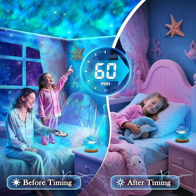 Mood Lighting Crystal Ball,18 Colors Northern Lights Projector & Aurora Light Projector for Bedroom, Dimmable Projector Night Light,Remote Ambient Lighting,Cute Room Decor for Teen Girls Birthday Gift