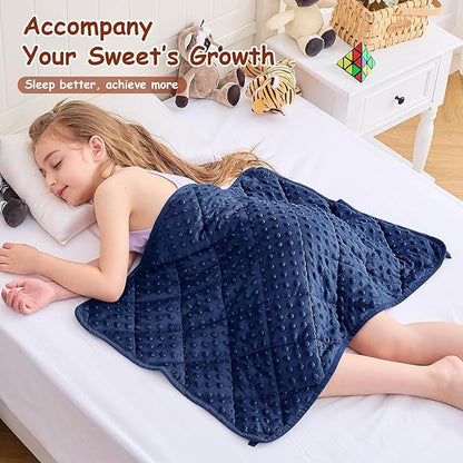 yescool Weighted Lap Pad 2 lb Blue Small Lap Blanket, Weighted Lap Blanket Cooling Heating Weighted Throw Blankets, Minky Blankets Gifts for Travel Outdoor Indoor, 20 * 30in