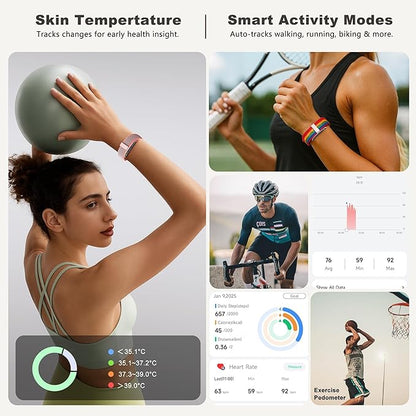 Fitness Tracker with Blood Pressure & Blood Oxygen Monitor, 24/7 Heart Rate Sleep Tracking, IP68 Waterproof Smart Watch, Step Calorie Counter, Activity Tracker for Men Women - No Subscription