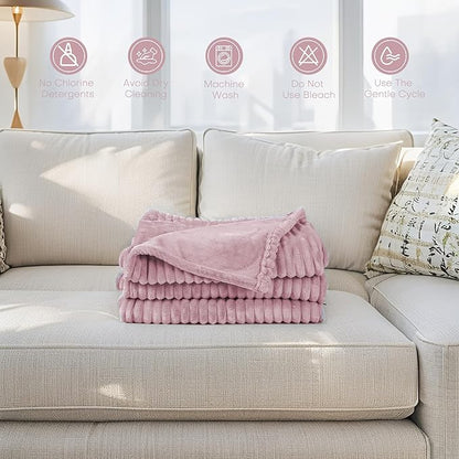 Electric Heated Blanket Full Size 72"x84" with Cozy Flannel, 6 Heat Settings & 10 Hours Auto Off, Soft & Cozy Warming Throw for Home, Office, or Bed, Machine Washable, Pink