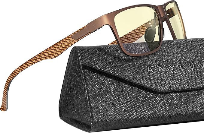 ANYLUV Blue Light Blocking Glasses Men Computer Gaming Glasses Lightweight Al-Mg Metal Anti Eyestrain Eye Protection