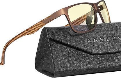 ANYLUV Blue Light Blocking Glasses Men Computer Gaming Glasses Lightweight Al-Mg Metal Anti Eyestrain Eye Protection