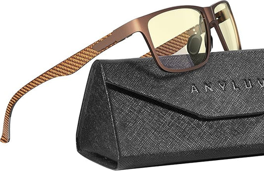 ANYLUV Blue Light Blocking Glasses Men Computer Gaming Glasses Lightweight Al-Mg Metal Anti Eyestrain Eye Protection