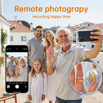 Smart Ring for Women & Men, Health Tracker Ring with Heart Rate, Blood Oxygen,Blood Pressure, IP68 Waterproof Fitness Ring, Sleep Tracker for iPhone and Android, No APP Fee (Orange, 10#)