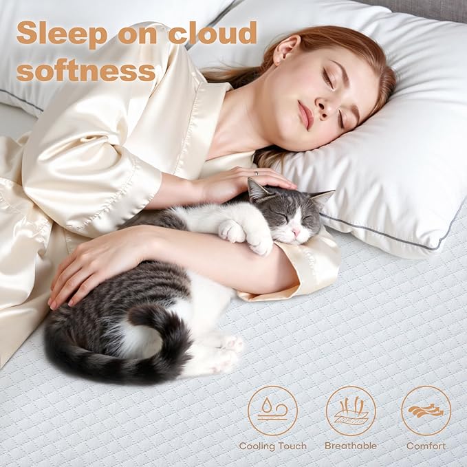 3 Inch Memory Foam Mattress Topper King Size, 2 Inch Cooling Egg Crate Gel Memory Foam Plus 1 Inch High Density Gel Bed Topper