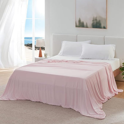 Bedsure Pink Cooling Blanket Twin XL for Hot Sleepers -Summer Cold Blanket with Rayon Derived from Bamboo for Twin Size Bed, Ice Cool Cold Lightweight Arc-Chill Thin Summer Bedding, 60x90