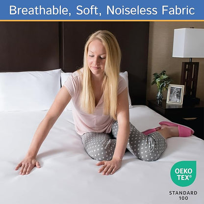 Twin Size Mattress or Box Spring Encasement (8"-11" Depth) Waterproof Zippered Protector Hypoallergenic Premium Single Size Bed Cover Protects from Dust White