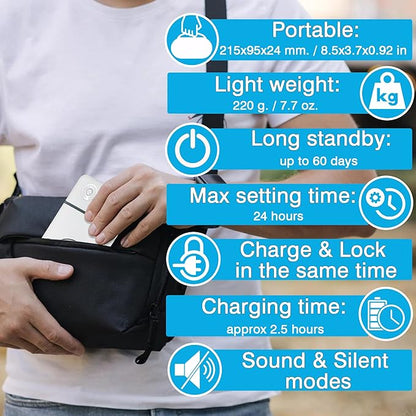 Cell Phone Lock Box with Timer for Self-Discipline, Portable Time Lock Box Suitable for iPhone and Android Smartphones, Phone Jail Box with Timer to Reduce Screen Time, Mindfulness Gift