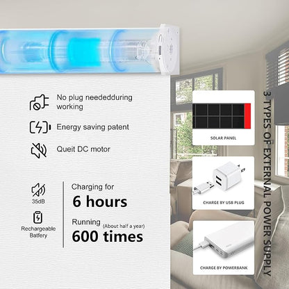 Bringnox Motorized Blinds with Remote,100% Blackout Smart Roller Blinds Compatible with Apple Homekit Google Home and Alexa Via HUB,and Customized (Treebark Extra white-29)