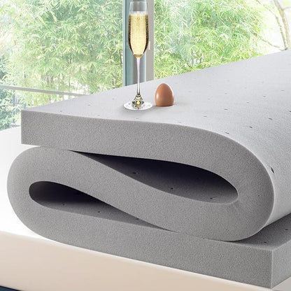 3 Inch Mattress Topper Twin,Gel-Infused Memory Foam Mattress Topper for Soft & Cooling Sleep, High-Density Foam Single Bed Topper, for Side Sleeper, CertiPUR-US Certified，Bed Ventilated Design
