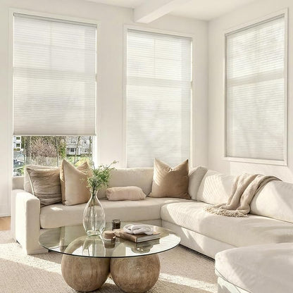 LazBlinds Cordless Cellular Shades, No Tools No Drill Light Filtering Honeycomb Shades Pleated Blinds for Windows, 40'' W x 64'' H, Dovy Grey