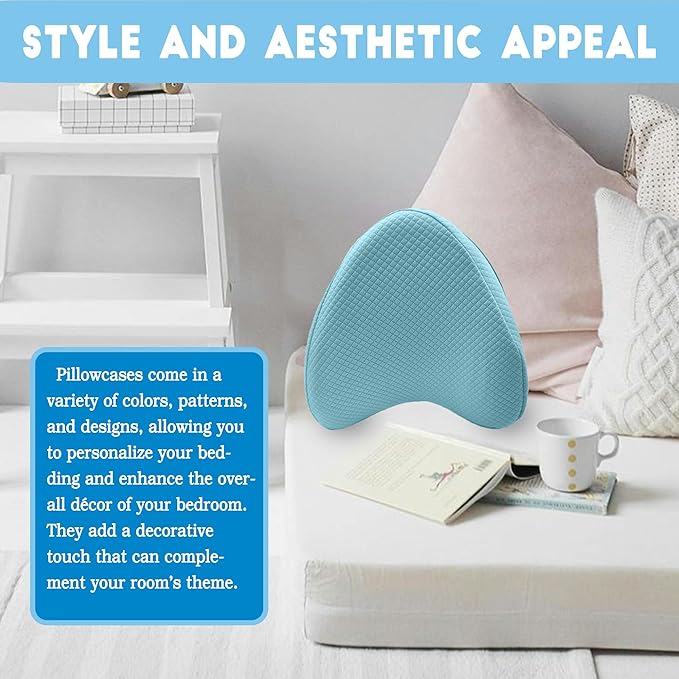 xcivi Pillowcase for Contour Memory Foam Side Sleeper Support Pillow, Pillowcase for Knee Pillow, Pillow Cases for Side Sleeper Pillow, Pillow Cover (Blue)