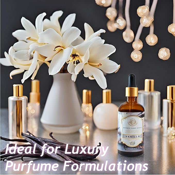 Luxurious Vanilla Essential Oil by Enhanced Essentials|Slow Distilled & Pure|for Diffusers,Skin Care, Aromatherapy, Bath,Massage,Perfume,Gifting,Soap & Candle Making|with Glass Dropper|100 ml Pack