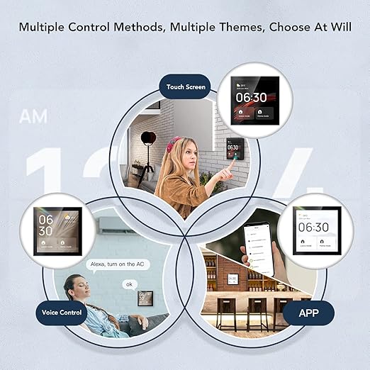 Smart Switch Smart Light Switch Scene Wall Switch Panel 100 to 240V with 4 Inch Touch Screen and Voice Control for Smart Home Control (Compatible with ZigBee and BT Devices)
