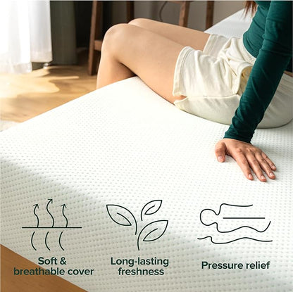 Zinus 6 Inch King Green Tea Memory Foam Mattress [New Version], Fiberglass Free, Medium Firm Feel, Zoned Pressure Relief, Certified Safe Foams & Fabric, Mattress in A Box